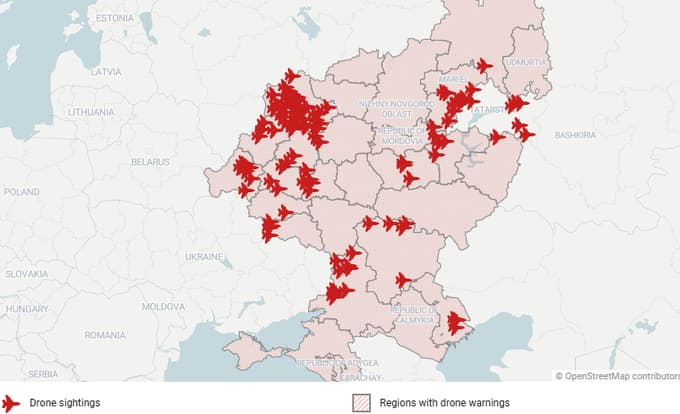 Ukraine Launches Massive Drone Offensive: ~400 UAVs Strike Moscow, Southern Russia, and Crimea
