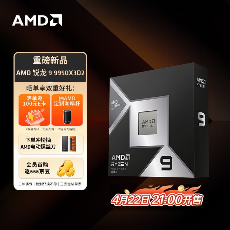 AMD Ryzen 9 9950X3D2 處理器首批媒體評測出爐:遊戲效能幾乎無提升、生產力增幅僅約 3.6% 1