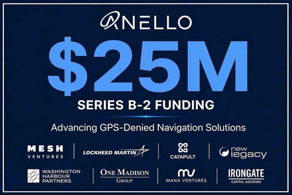 ANELLO Photonics 獲 2,500 萬美元融資,擴大 GPS 拒止環境導航與自主系統解決方案