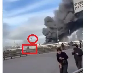 Russian Soldier Fires Heat-Seeking MANPADS Near Burning Fuel Depot, Completely Misses Ukrainian Drone