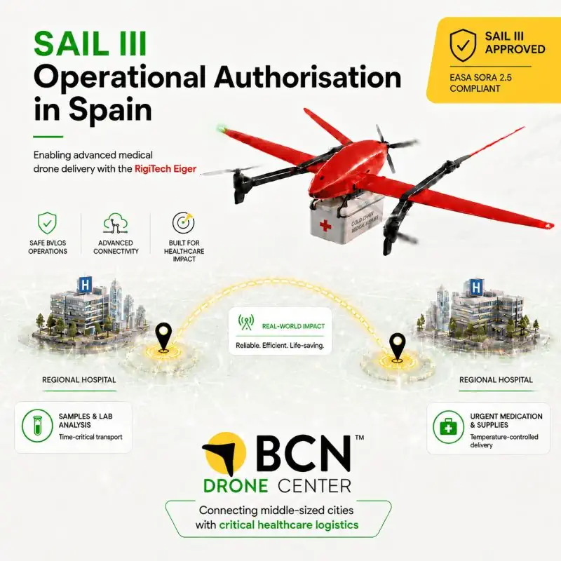 BCN Drone Center Becomes First in Spain to Obtain SAIL III Authorization, Paving the Way for Urban BVLOS Drone Deliveries