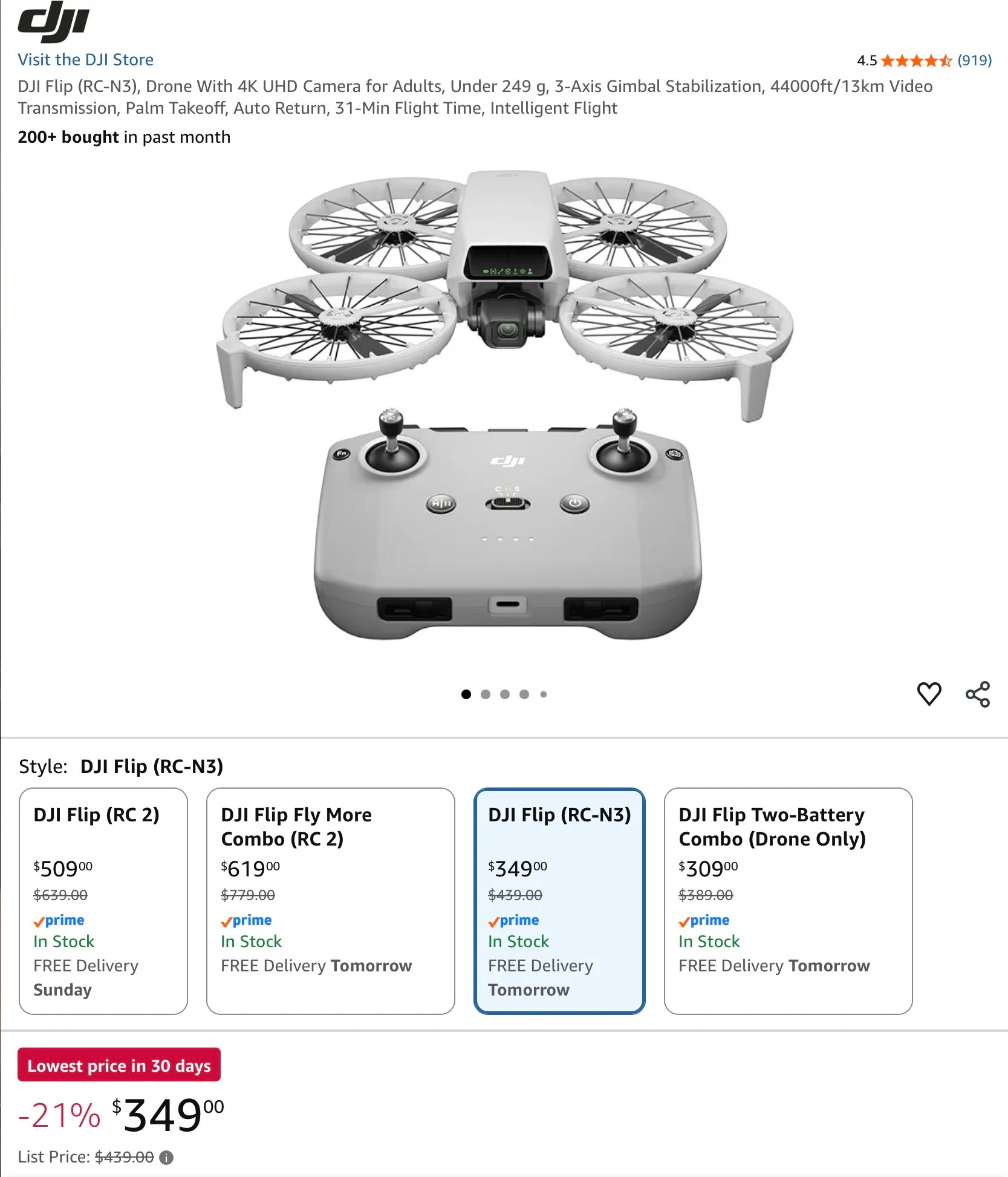 DJI Flip Drops to $349 on Amazon — 21% Off Across All Configurations 1