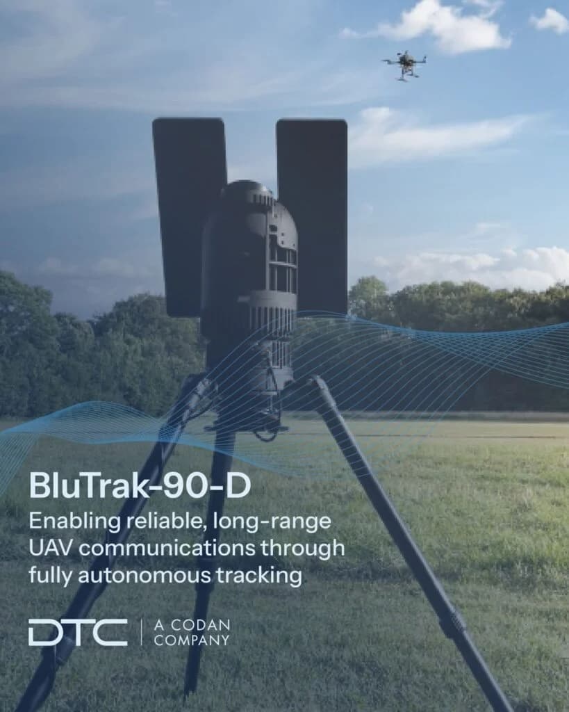 DTC 推出 BluTrak-90-D 自主追蹤天線,延伸無人機任務範圍並確保高增益通訊鏈路 1