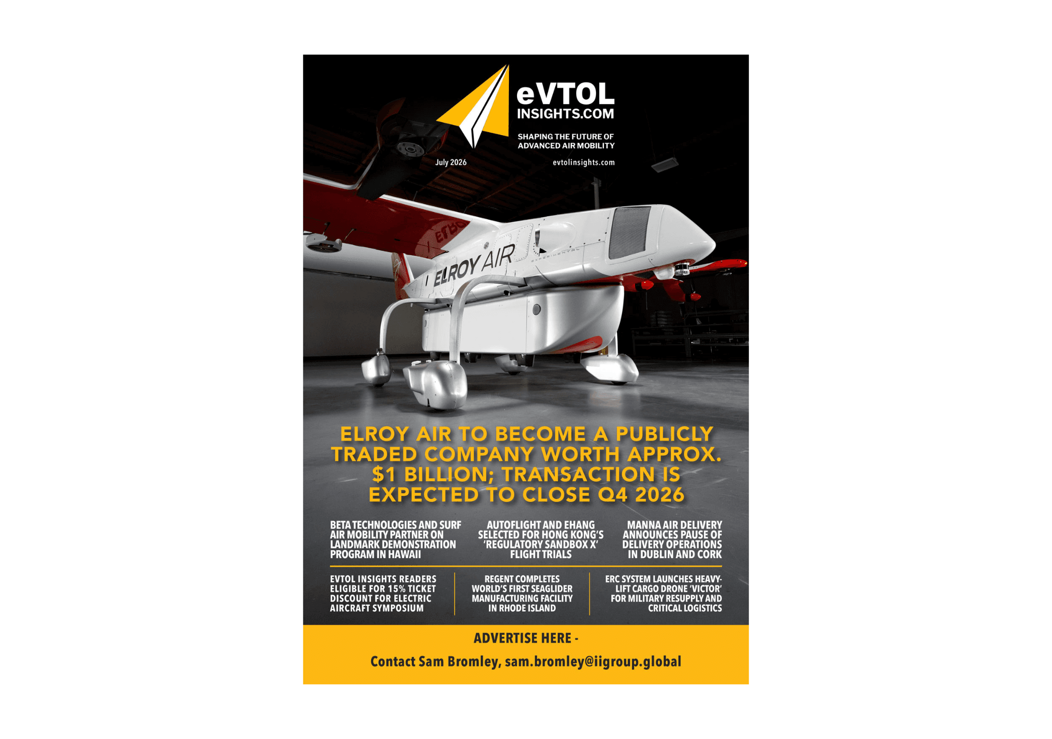 eVTOL Insights July 2026: Elroy Air's $1B IPO Plan, Hong Kong Regulatory Sandbox, and the Latest in Electric Aviation 1
