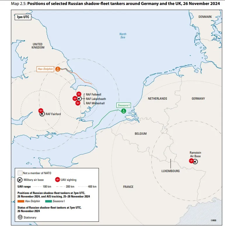 IISS Report: Russia Used Shadow Fleet to Conduct 18-Month Drone Surveillance Campaign Against European NATO Bases