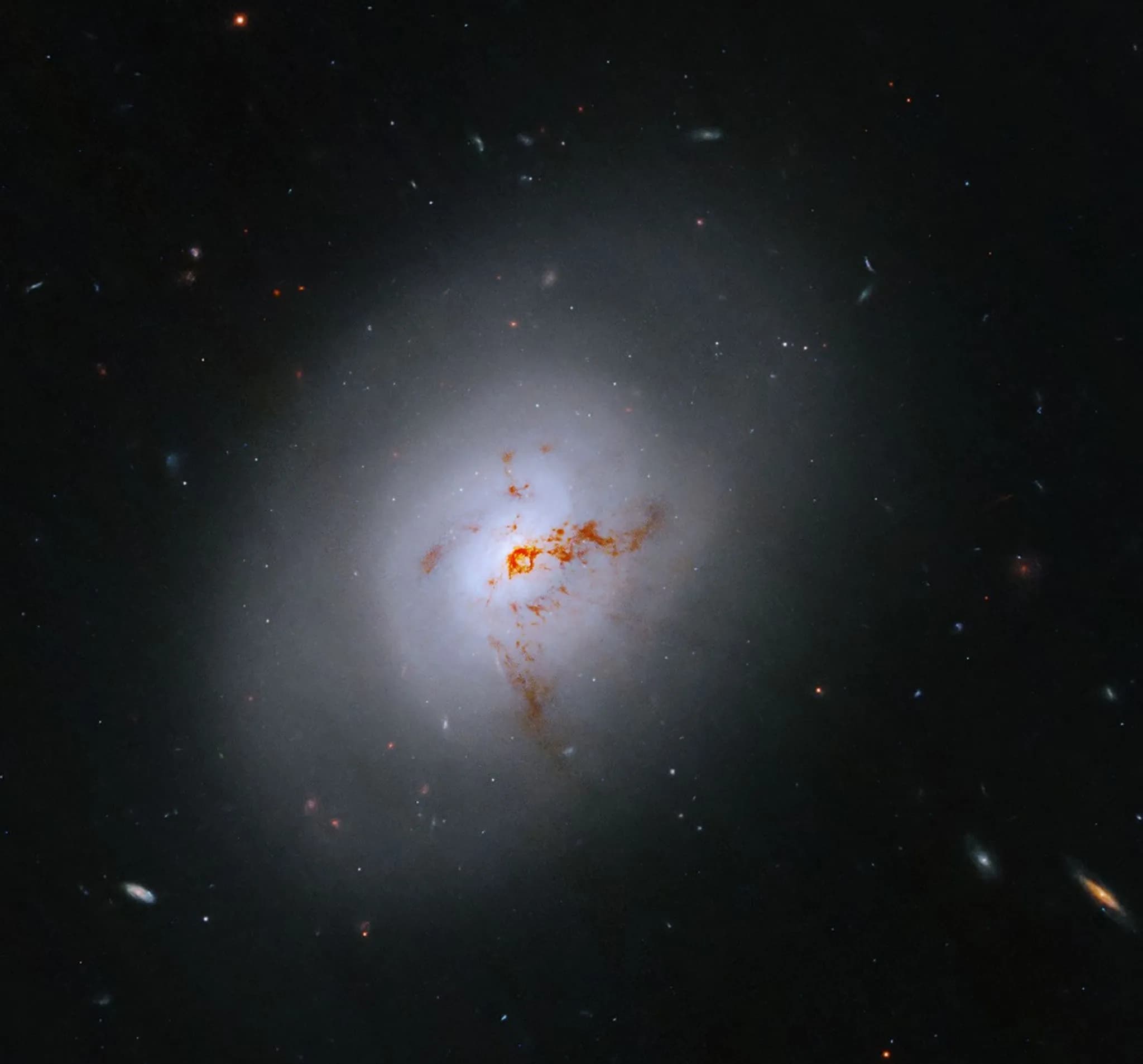 哈伯太空望遠鏡捕捉過渡型星系 NGC 1266:介於螺旋與橢圓之間的透鏡狀星系 1