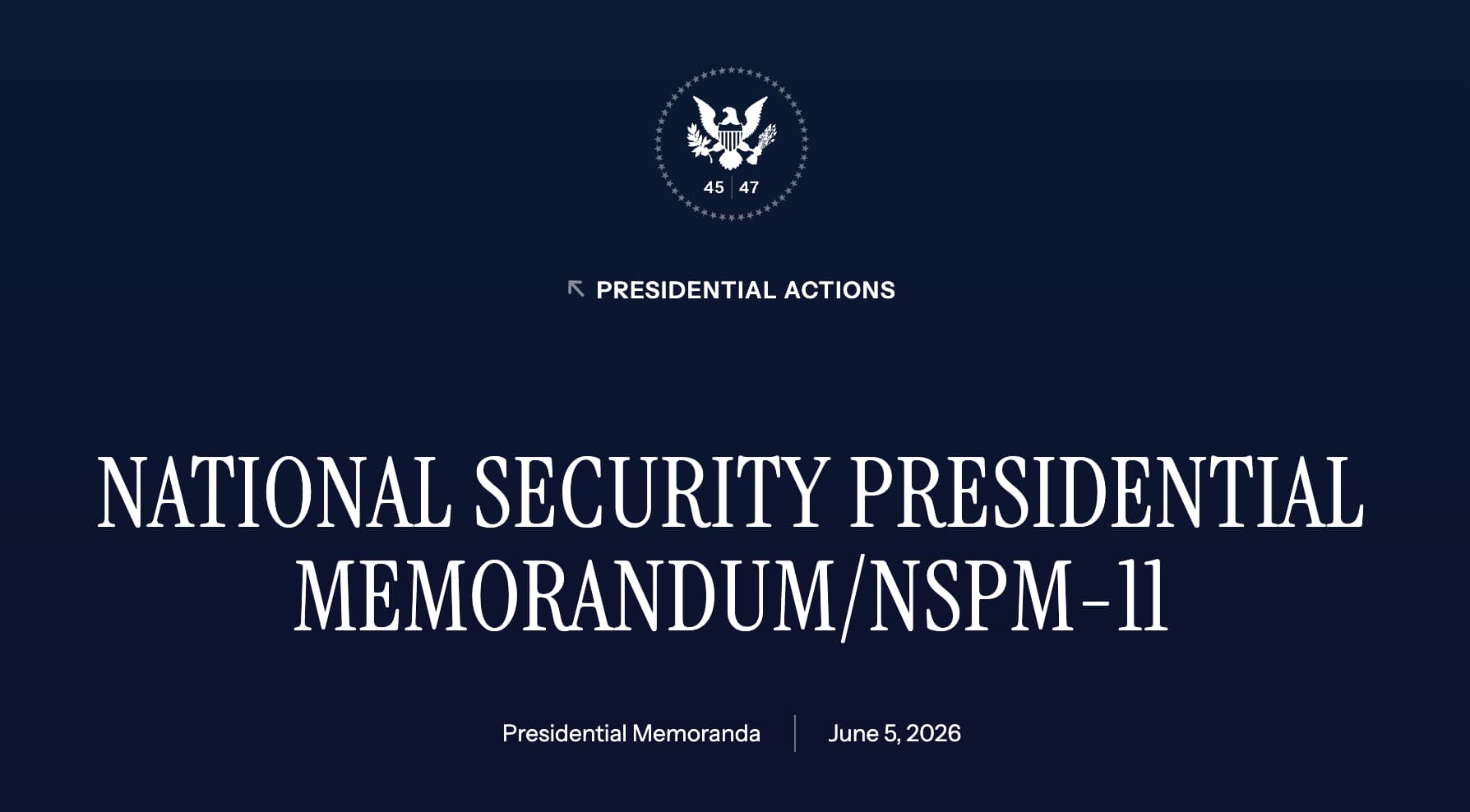 速度優先於謹慎:美國NSPM-11總統備忘錄如何重塑國防AI戰略 1