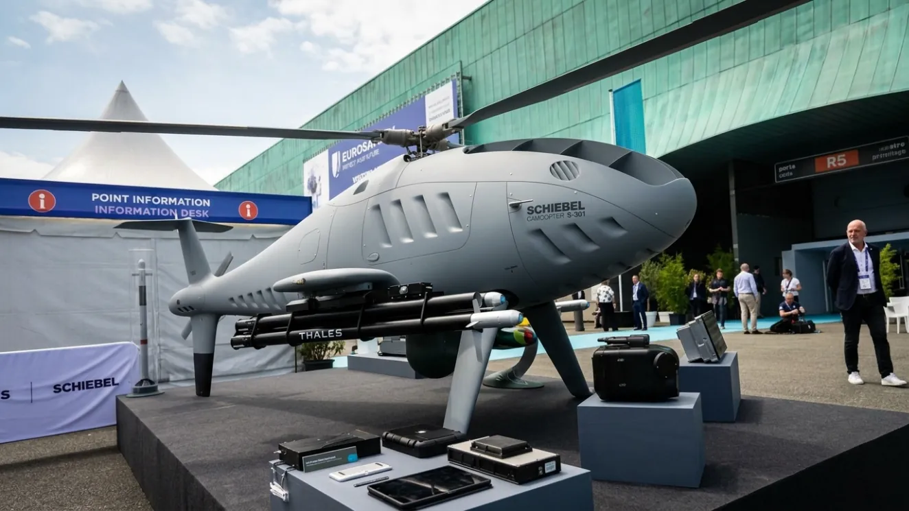Schiebel Unveils Armed Camcopter S-301 VTOL UAS, Significantly Expanding Combat Mission Capabilities 1