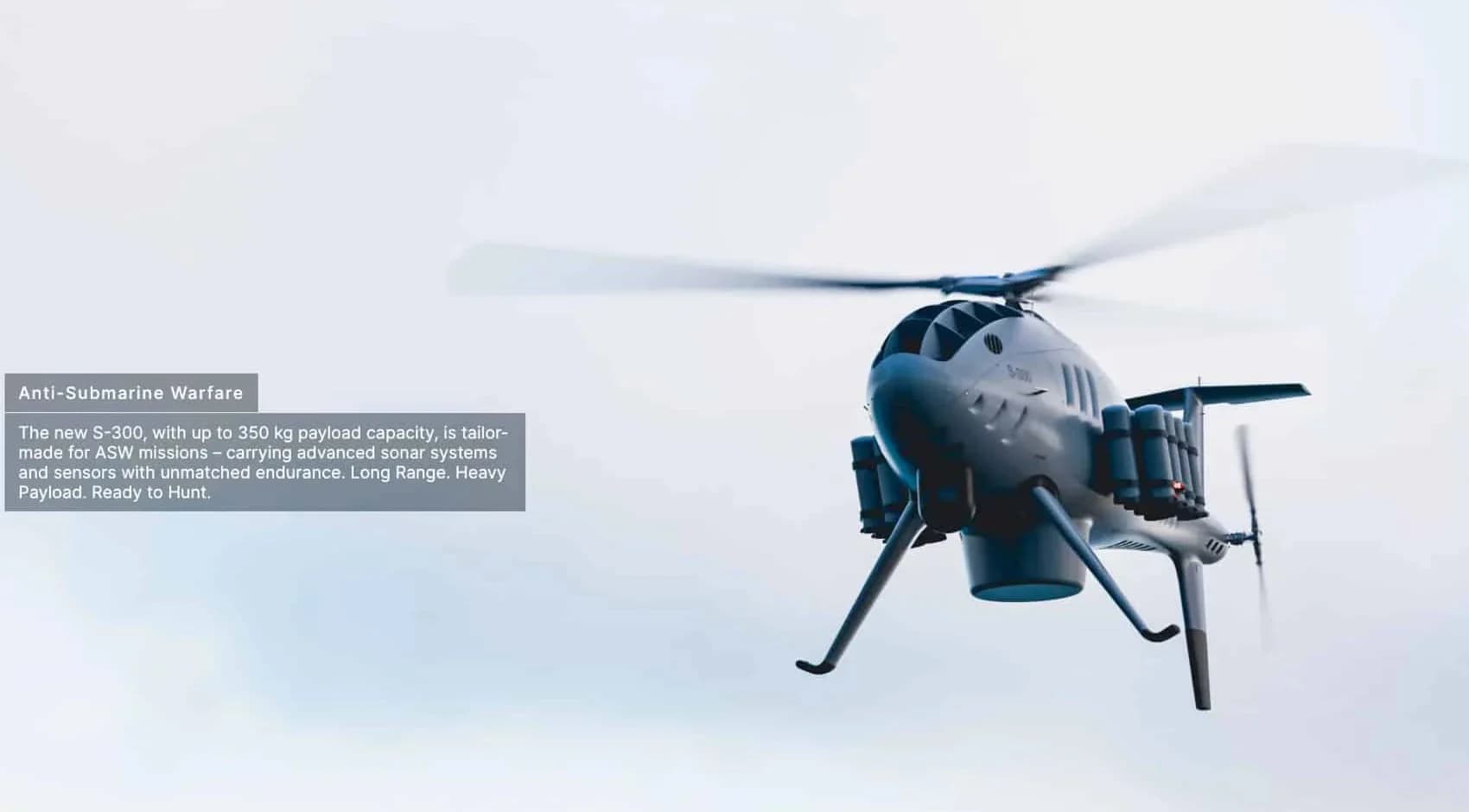 Schiebel S-300 Unmanned Helicopter Selected as Air Platform for Europe's SWORD Anti-Submarine Warfare Program