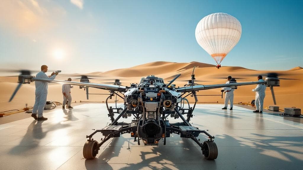 NASA蜻蜓號旋翼無人機不再只是概念圖!主結構已組裝完成並完成降落傘系統沙漠測試 1