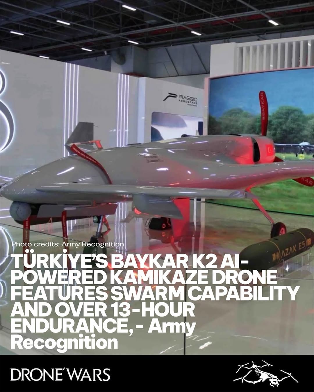 土耳其Baykar發表K2自殺式無人機:航程逾2,000公里、可執行AI蜂群打擊任務