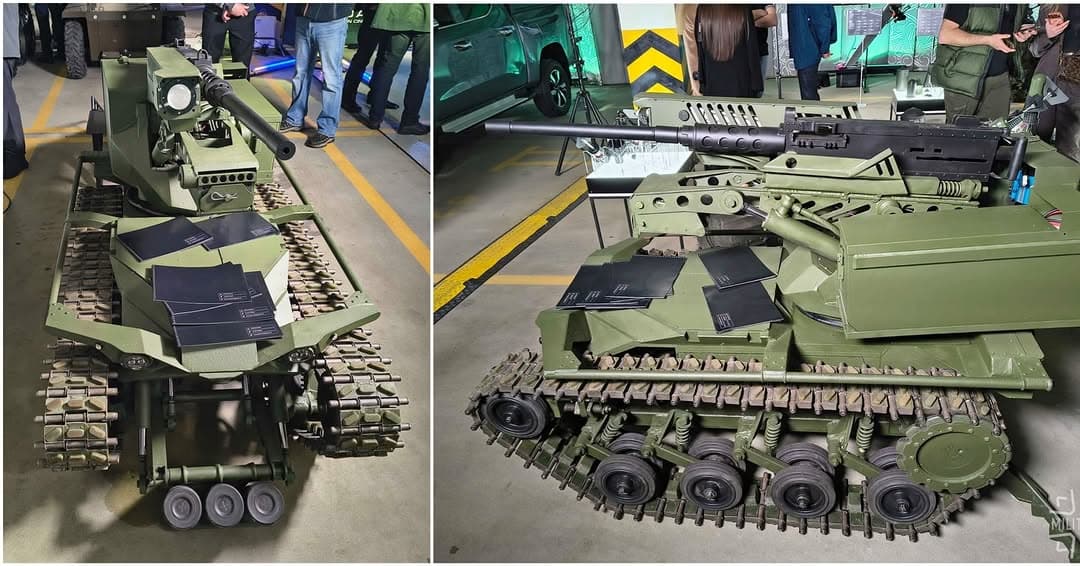 烏克蘭「蜘蛛」地面無人戰鬥車亮相國防工業日展覽,可搭載重機槍與榴彈發射器 1