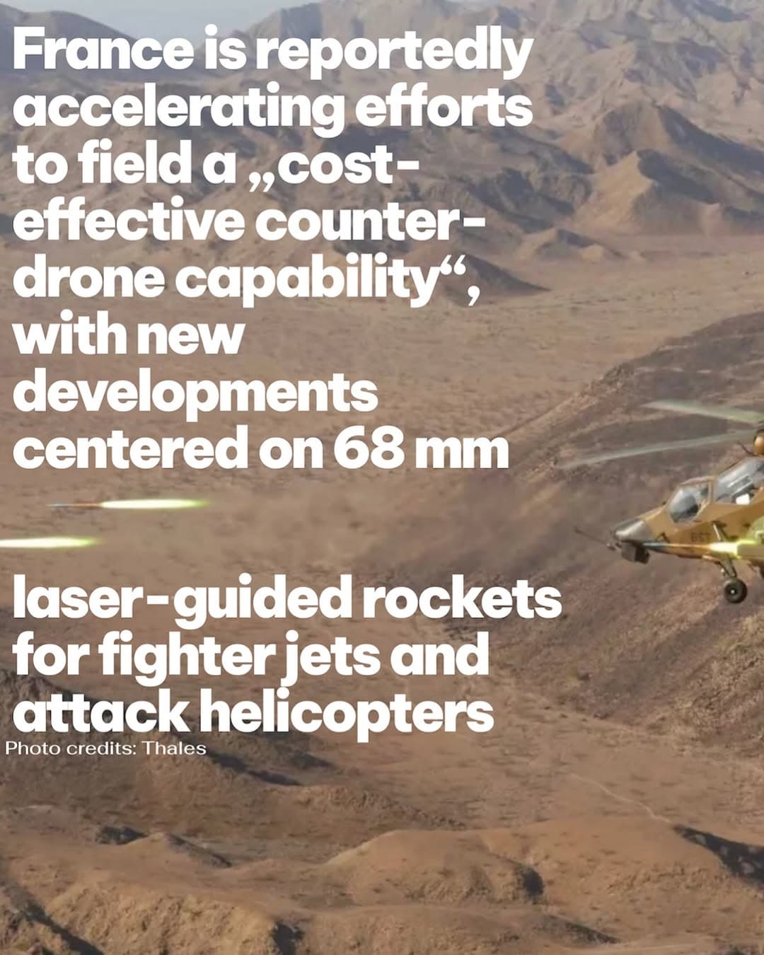法國加速部署低成本反無人機武器:68mm雷射導引火箭可裝載於飆風戰機與虎式直升機 1