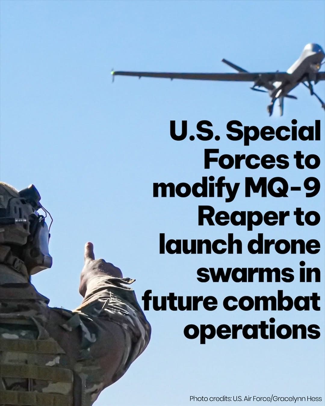 美軍特種作戰司令部擬將MQ-9死神無人機改裝為蜂群控制與發射平台 1