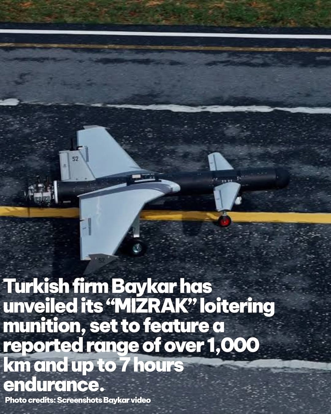土耳其Baykar正式發表遠程自殺無人機「MIZRAK」:航程逾1,000公里、滯空7小時 1