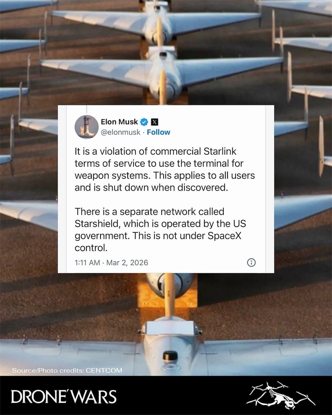 SpaceX 獲美軍 22.9 億美元合約,打造低軌道軍用通訊網路——LUCAS 無人機計畫將遷移至 Starshield 系統 1