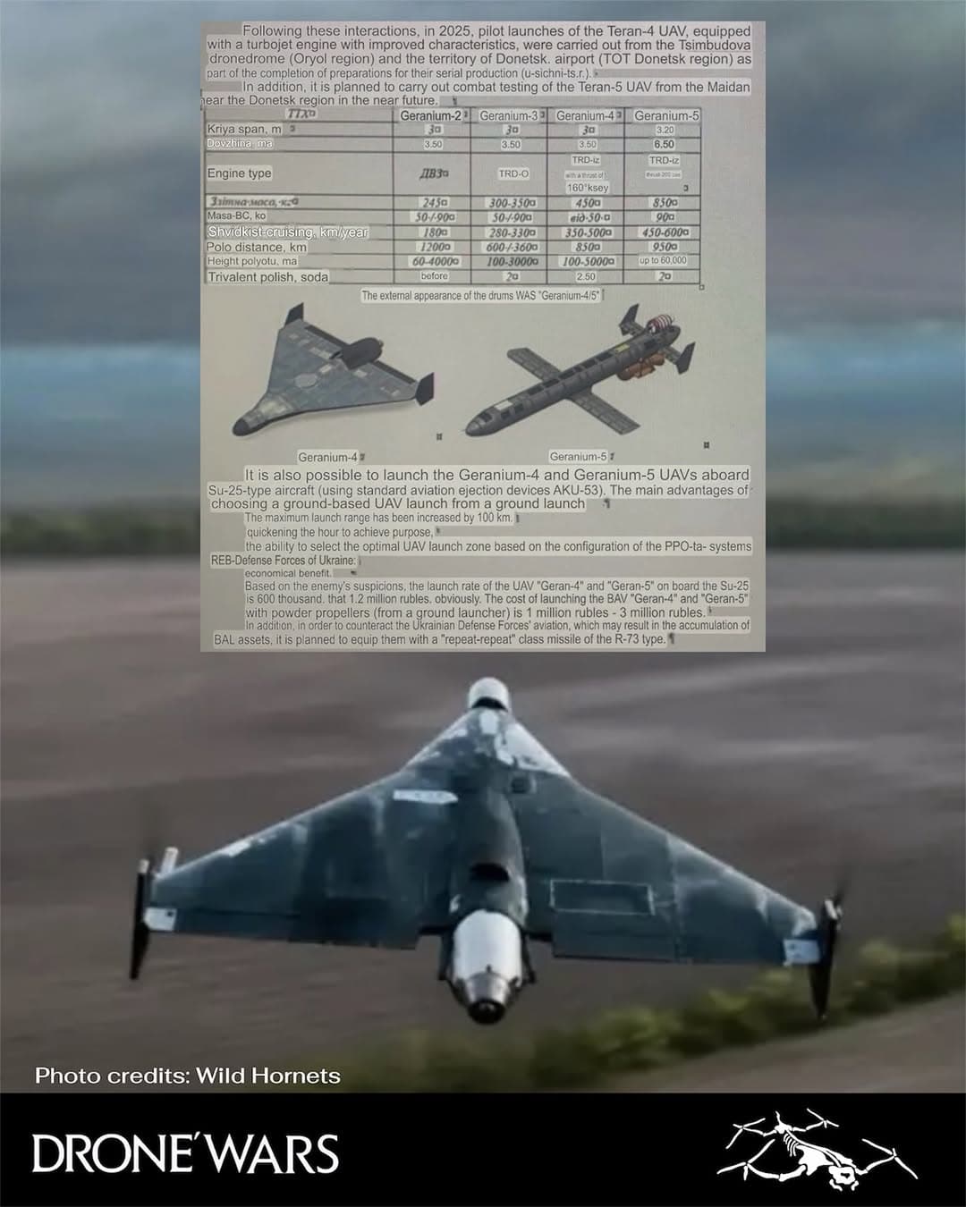 烏克蘭情報機構公布俄羅斯「天竺葵-4」噴射動力攻擊無人機詳細資訊,揭露中國製引擎 1