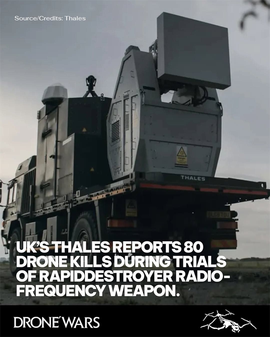 Thales UK 射頻定向能武器 RapidDestroyer 完成新測試,成功擊落 80 架無人機 1