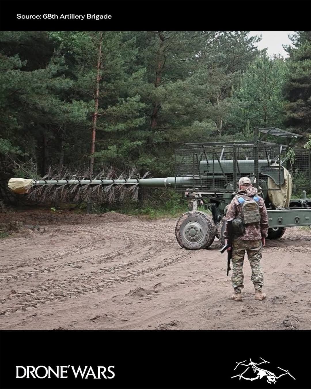 Ukraine's 68th Artillery Brigade Fields 2P22 'Bohdana-BG' 155mm SPH Equipped with Anti-Drone Protection