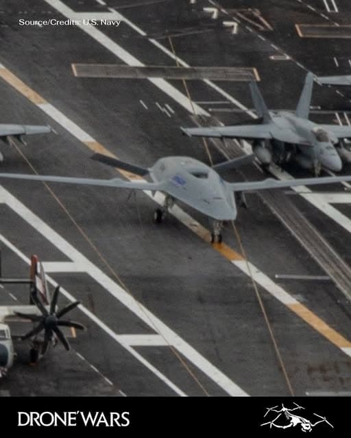 U.S. Navy Releases New Photos of MQ-25A Stingray Unmanned Tanker Drone Aboard USS Nimitz 1
