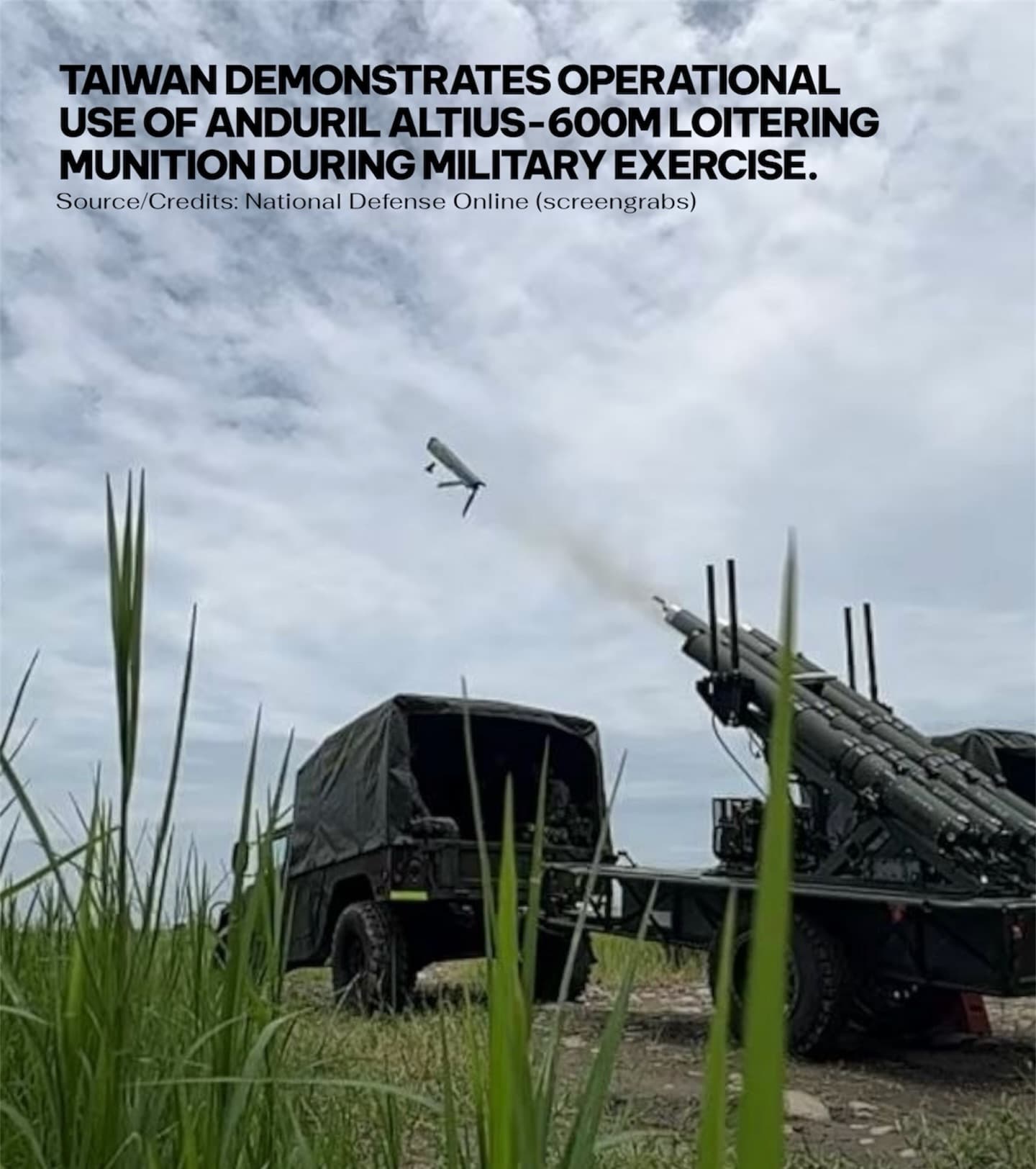 Taiwan Publicly Demonstrates ALTIUS-600M Loitering Munition System, Showcasing Deployment and Control Operations