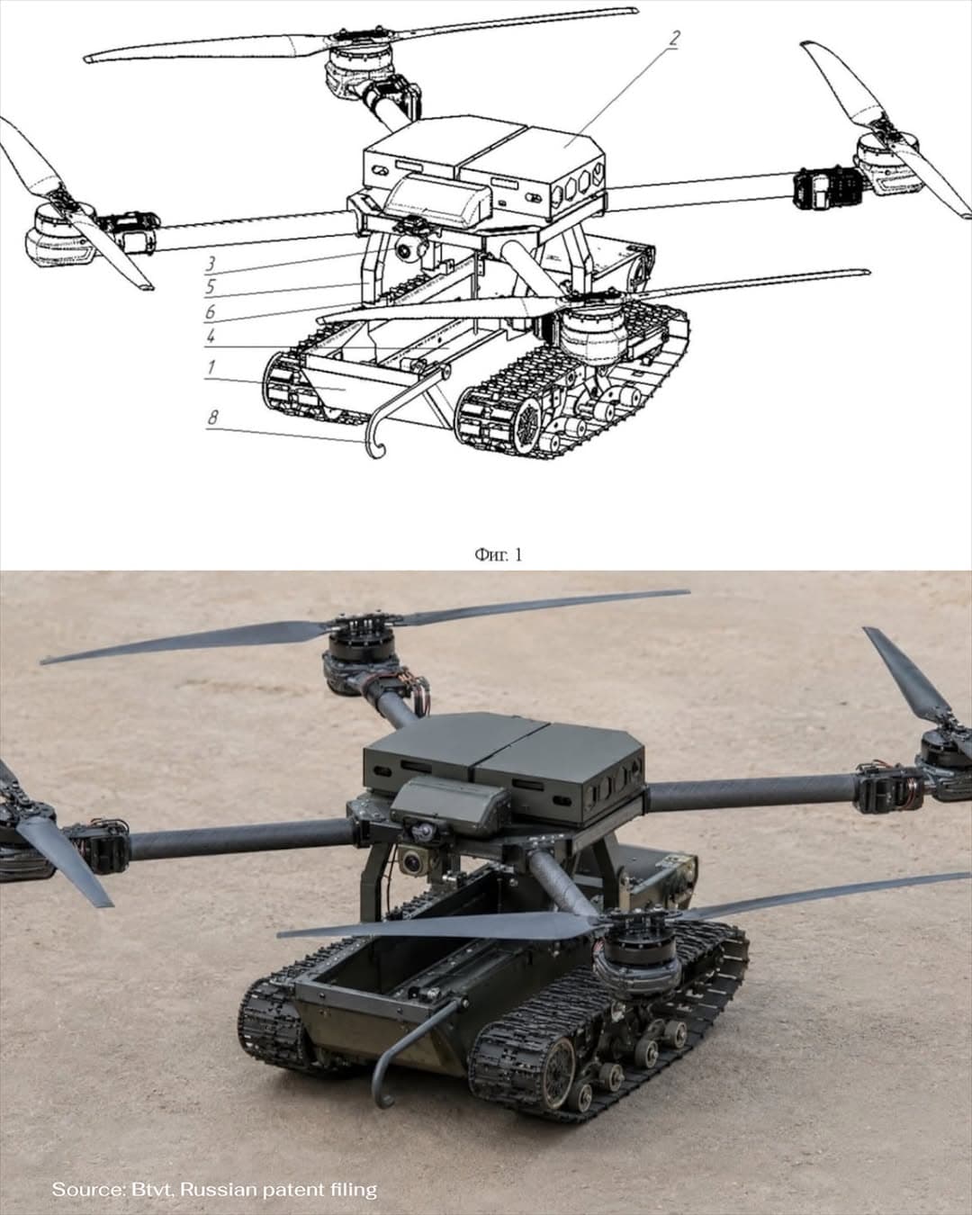 Russian Patent Reveals UGV Capable of Autonomous Quadrotor Drone Launch and Recovery