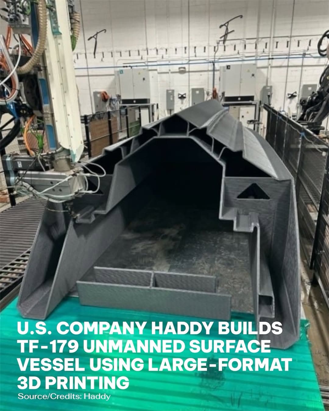 Haddy 攜手 CEAD 機器人 3D 列印,9 天打造 TF-179 USV 快速回應海事需求