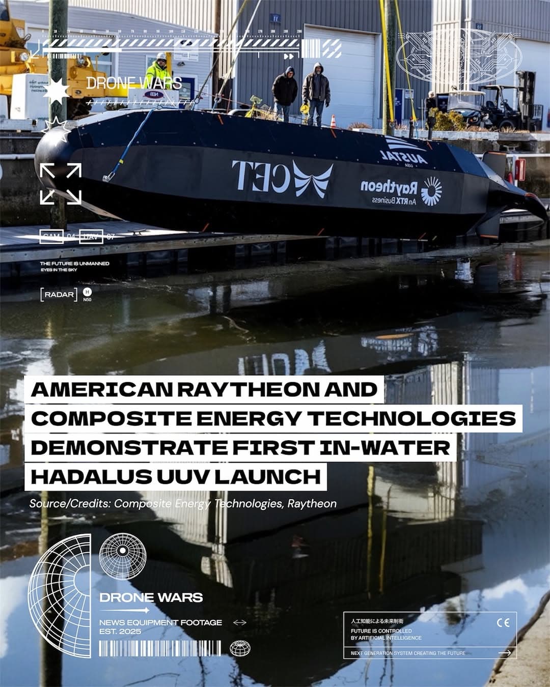 Raytheon與Composite Energy Technologies展示兩艘HADALUS水下酬載發射能力