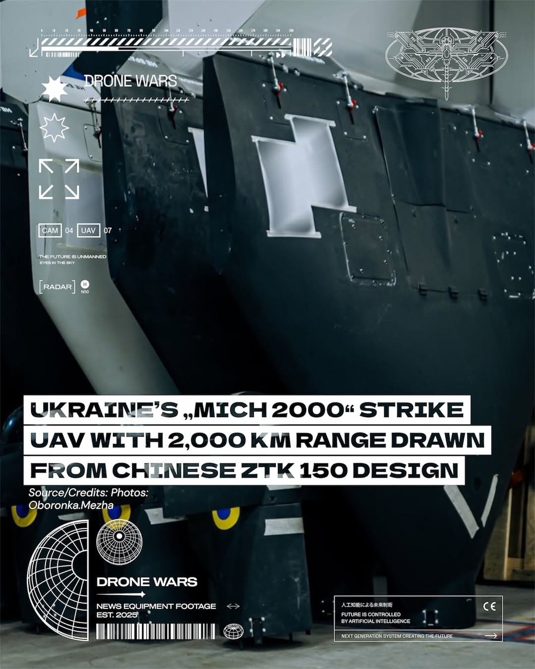 烏克蘭MICH 2000長程打擊無人機,源自中國ZTK 150/Z150平台