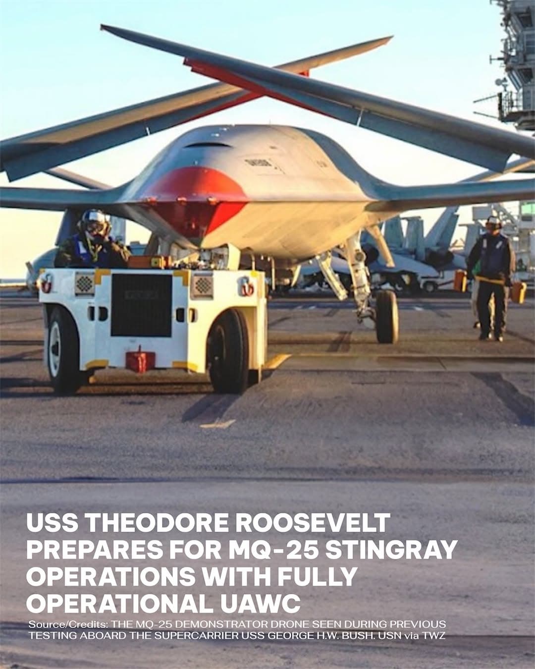 MQ-25無人加油機邁向艦載作戰,羅斯福號航母無人空戰中心全面啟用