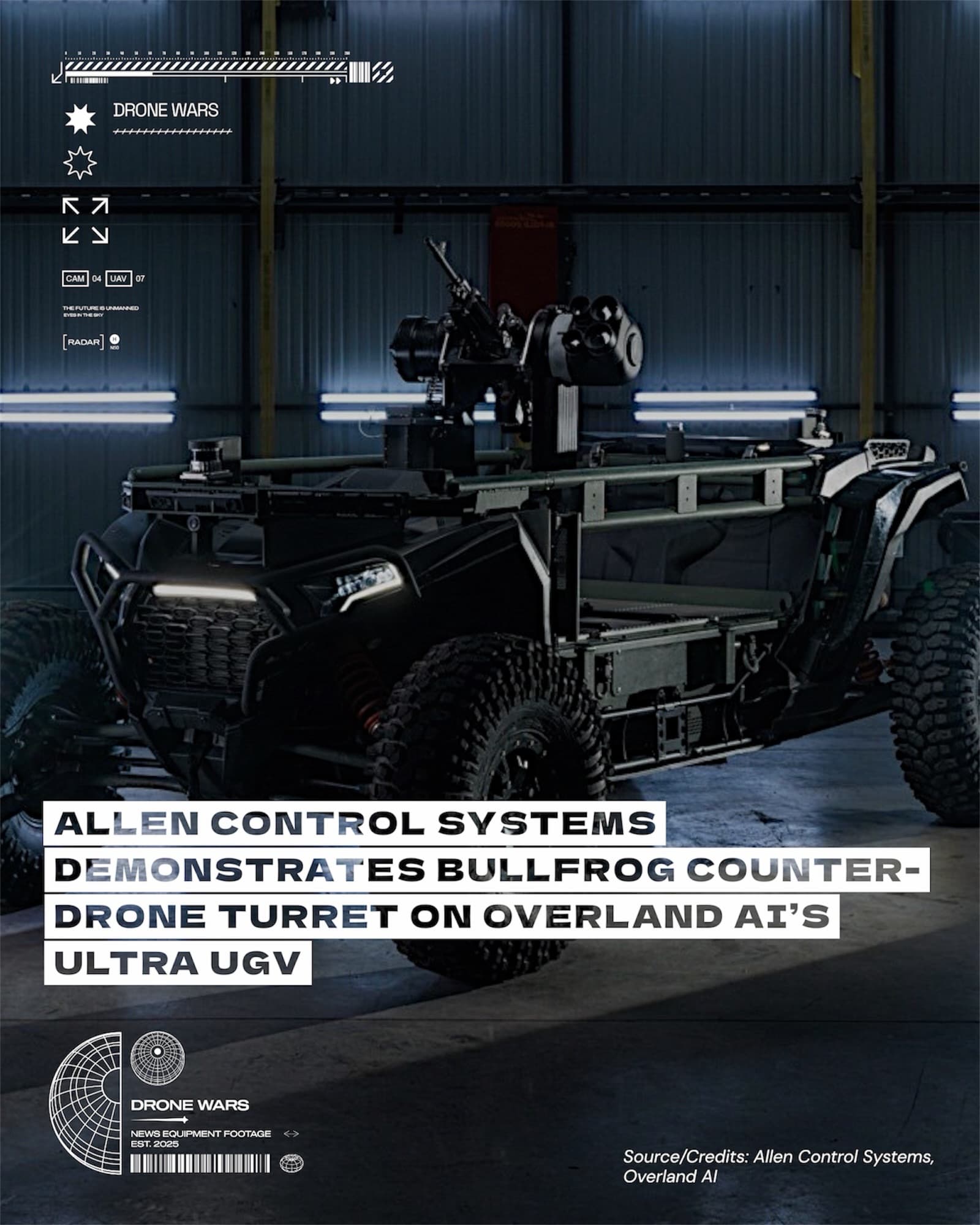Allen Control Systems展示ULTRA無人地面載具反無人機系統測試