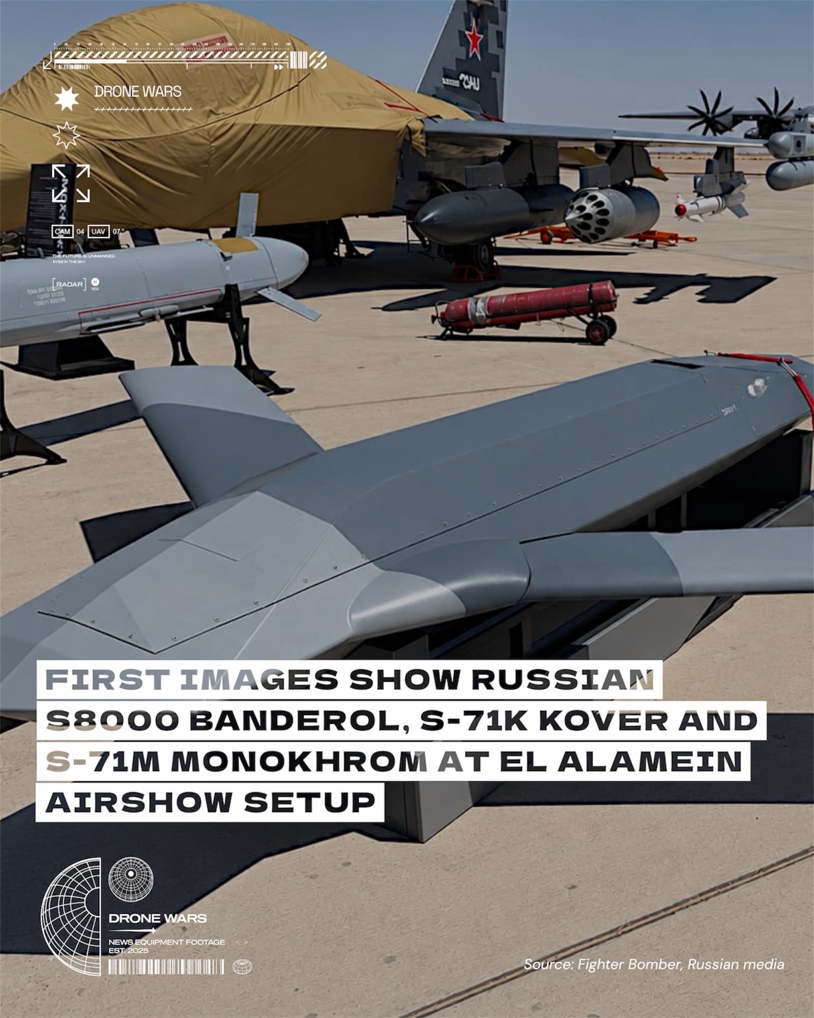俄羅斯於埃及航展公開 S8000 Banderol 與 S-71 系列巡飛彈,與 Yak-130M 整合尚未確認 1