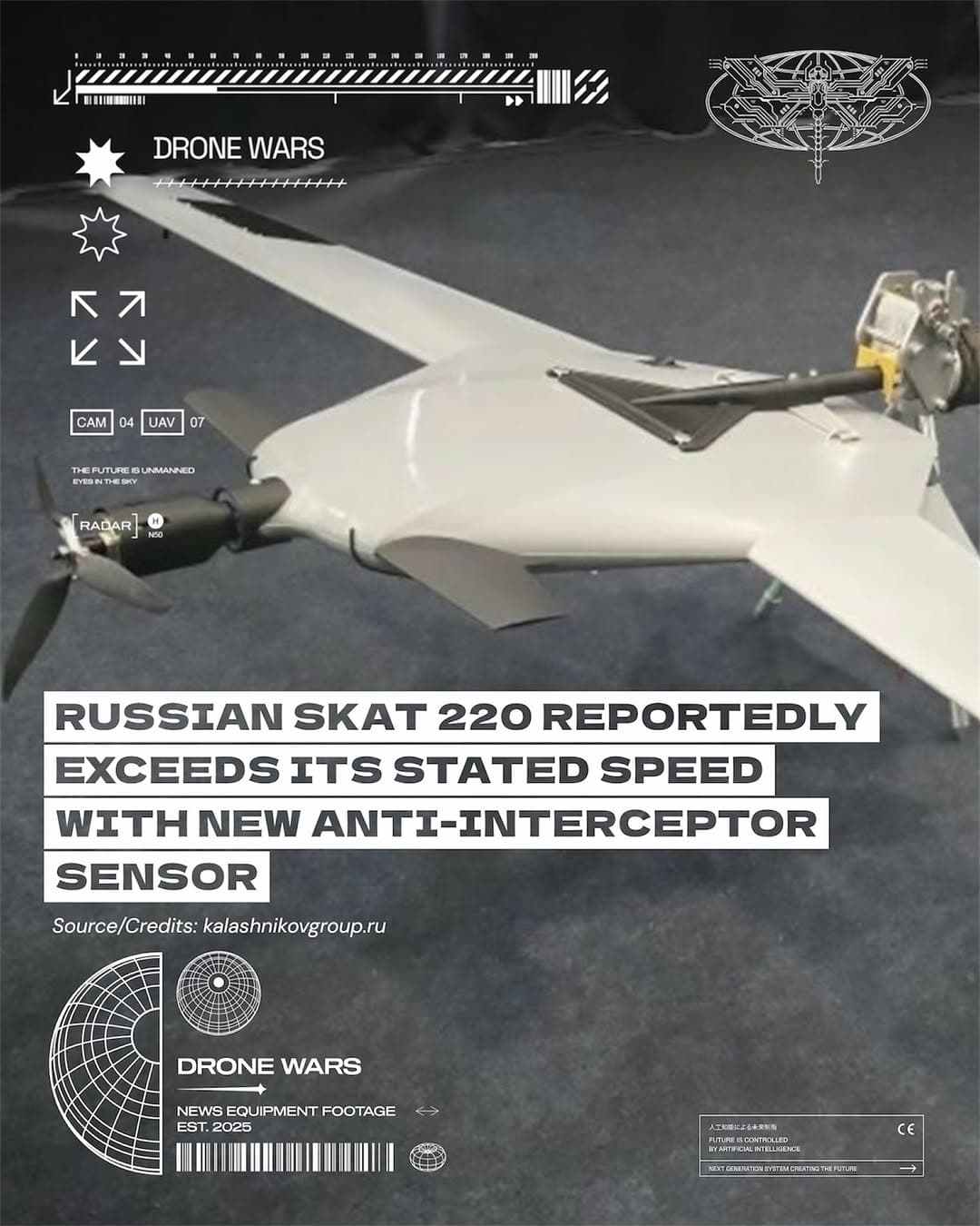 Kalashnikov揭SKAT 220實戰極速250 km/h 新增反攔截感測器