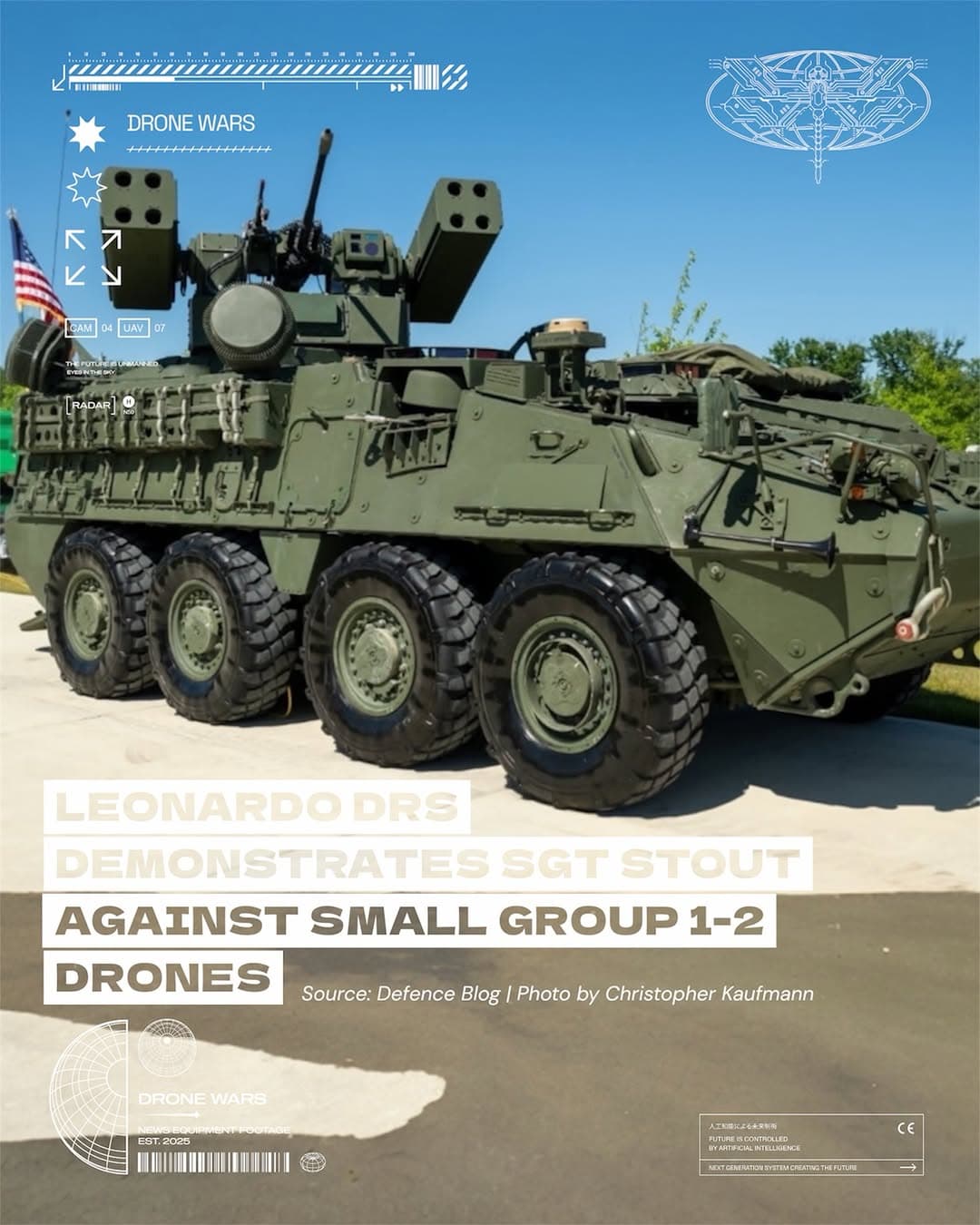 Leonardo DRS展示升級版SGT STOUT M-SHORAD,強化反制Group 1–2無人機