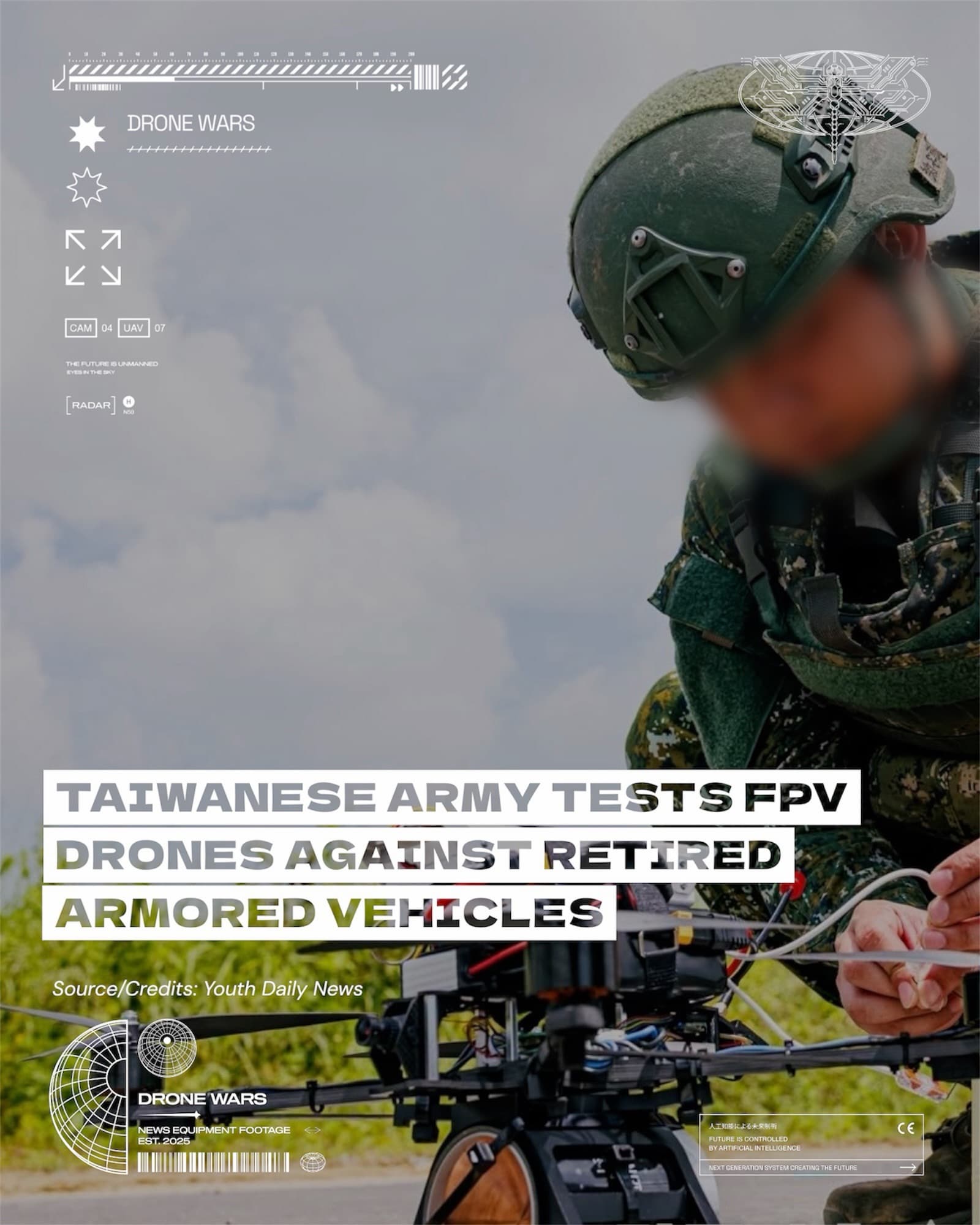 國軍實測FPV自殺式無人機,除役CM-12戰車成裝甲穿透靶標