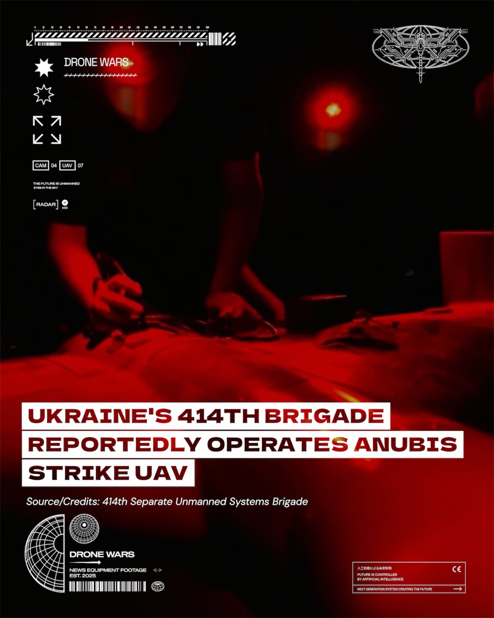 烏克蘭第414獨立無人系統旅準備發射Anubis中程攻擊無人機