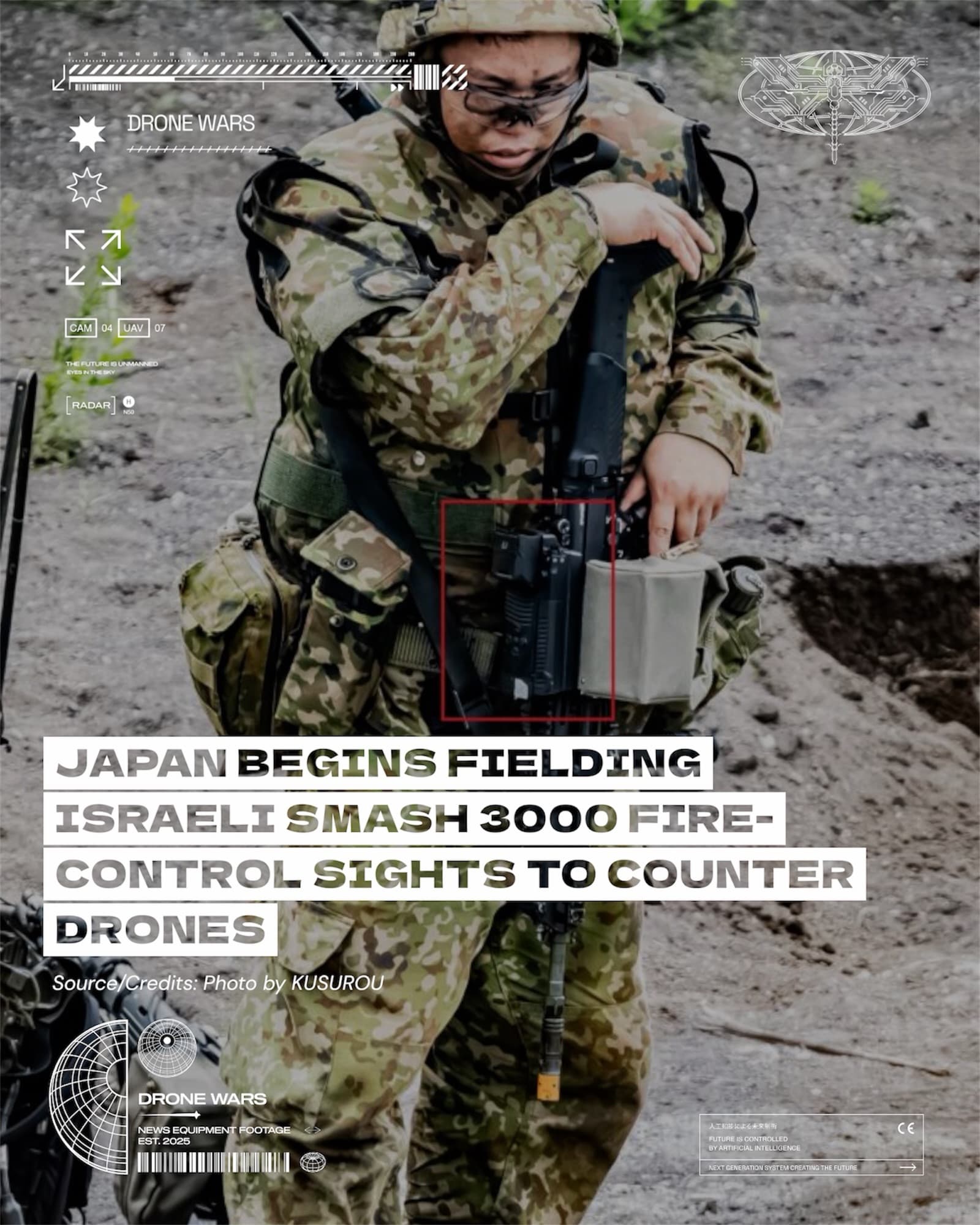 日本陸自Type 20步槍整合SMASH 3000射控系統 大幅提升反無人機精準度