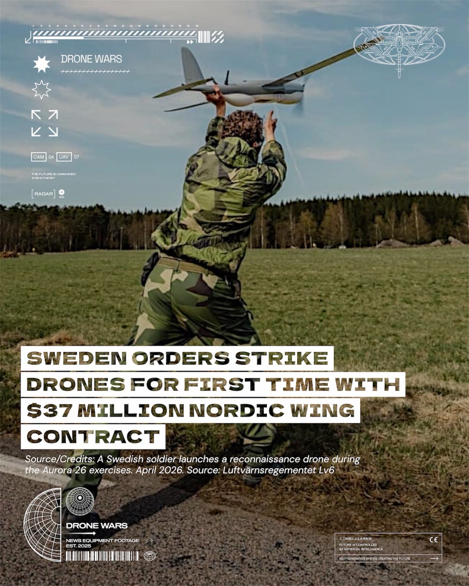 瑞典首次採購攻擊無人機,Nordic Wing獲350 million Swedish kronor合約