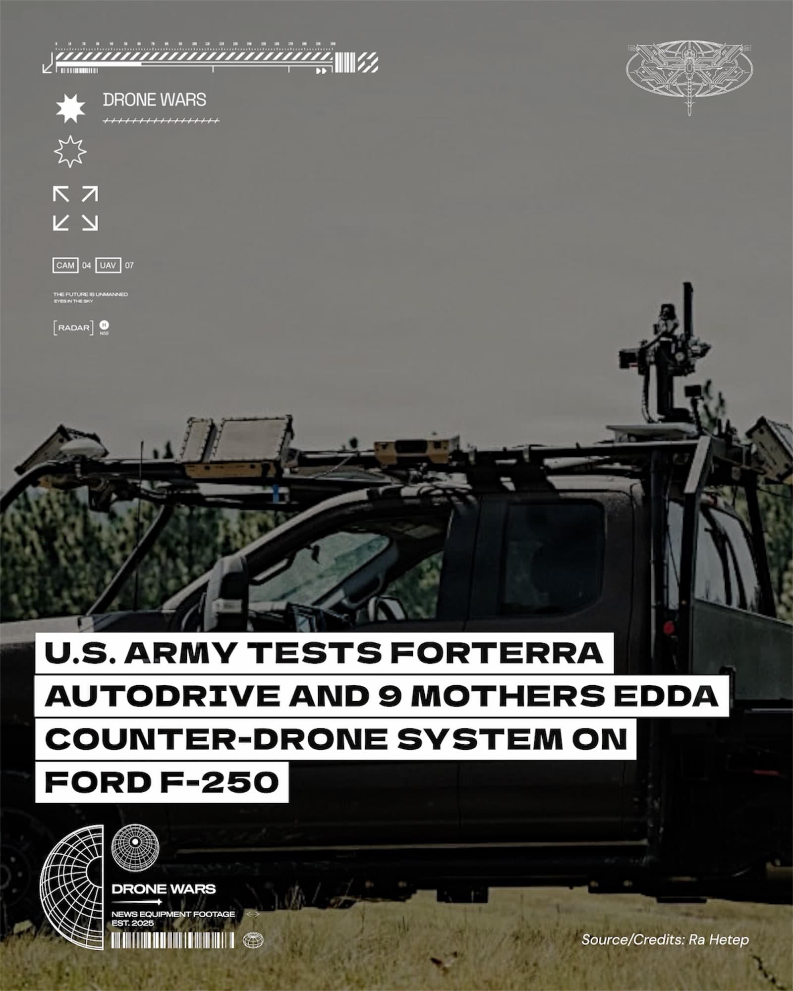 美軍實測半自主Ford F-250搭載Edda反無人機砲塔 成功攔截小型無人機