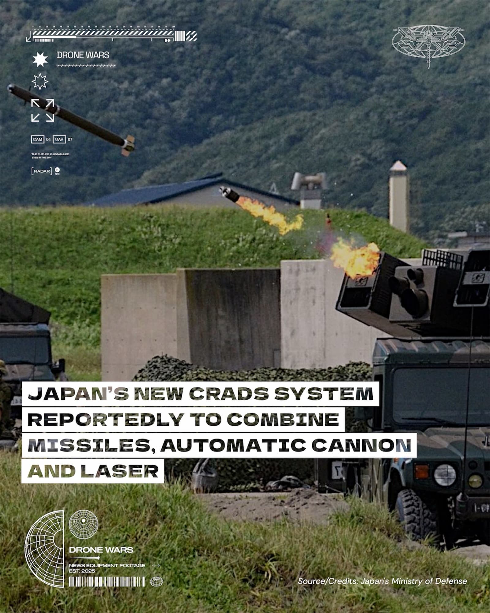 日本研發CRADS反無人機防空系統 整合飛彈、機砲與雷射