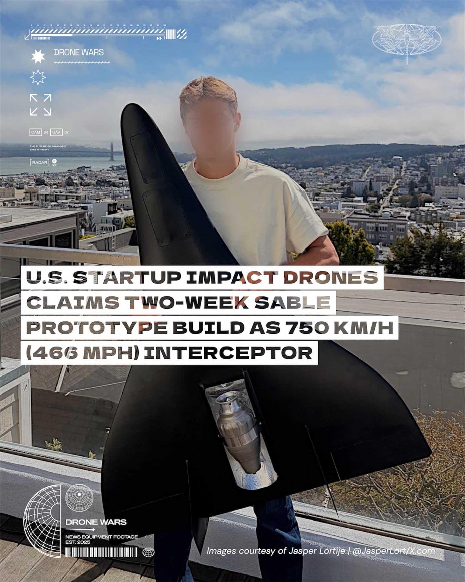 美國新創IMPACT Drones僅用two weeks打造SABLE攔截無人機原型