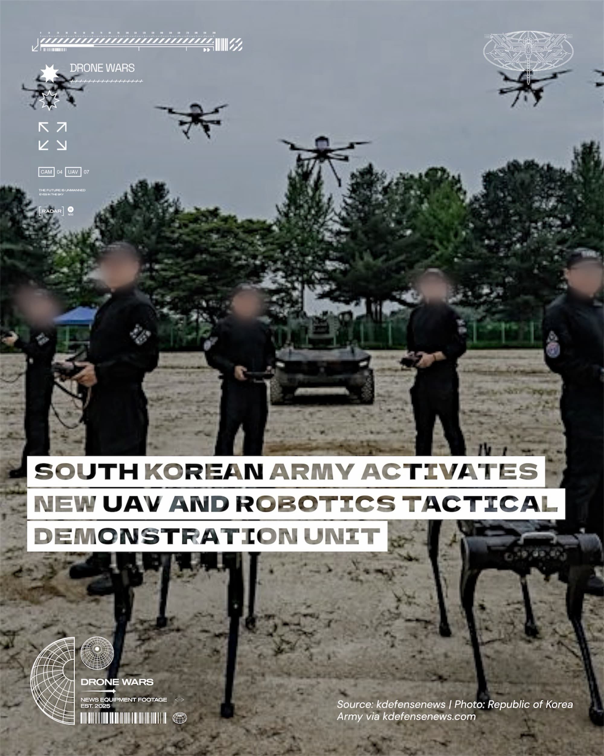 南韓陸軍啟用無人機機器人戰術測試部隊 加速推進有人—無人協同作戰轉型