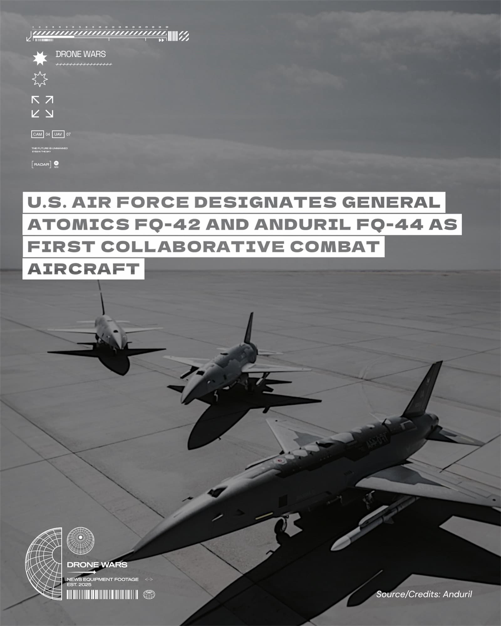 美國空軍首批協同作戰航空器定名:FQ-42A Vengeance、FQ-44A Fury