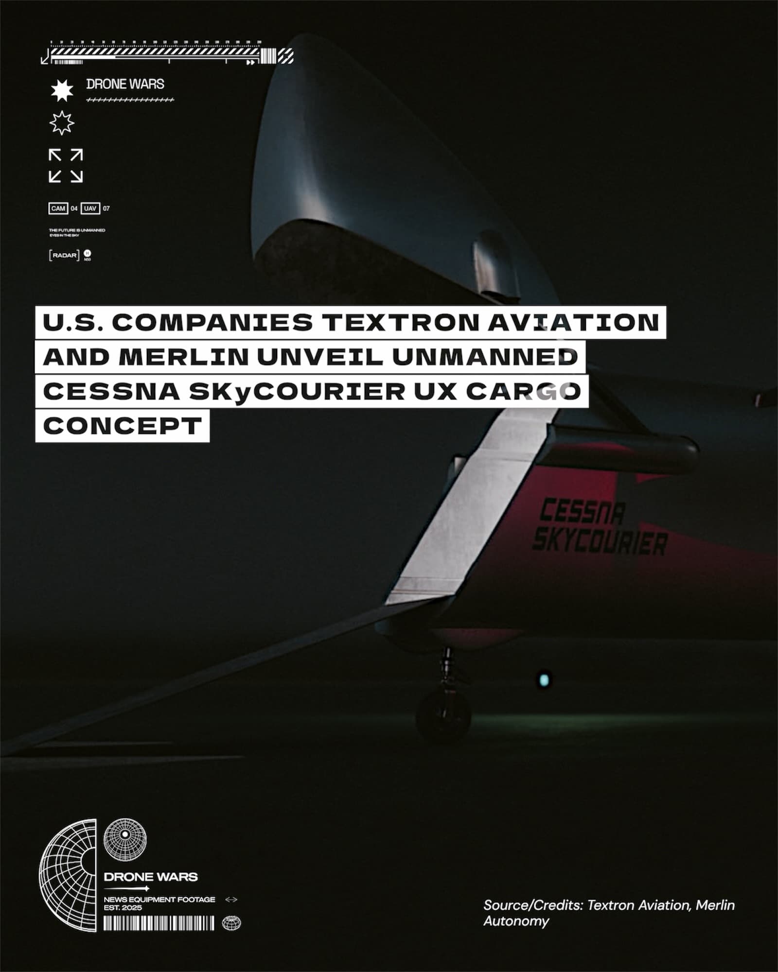 Textron Aviation攜手Merlin Autonomy推出Cessna 408無人版SkyCourier UX