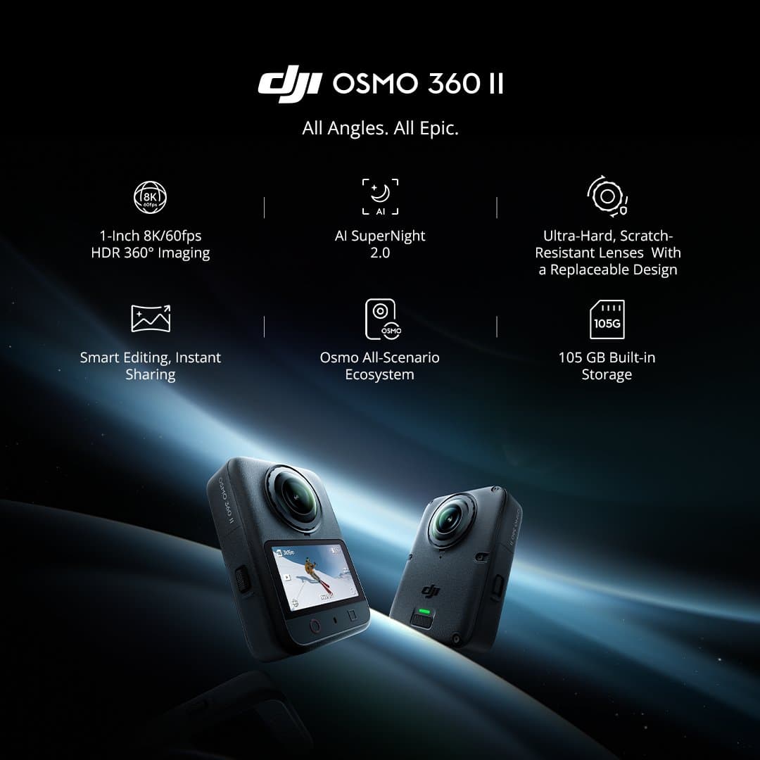 DJI 第二代 Osmo 360 全景相機登場,8K HDR 與夜拍功能全面升級