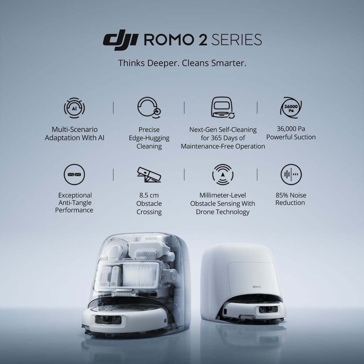 DJI ROMO 2 Series亮相:深度思考,智慧清潔