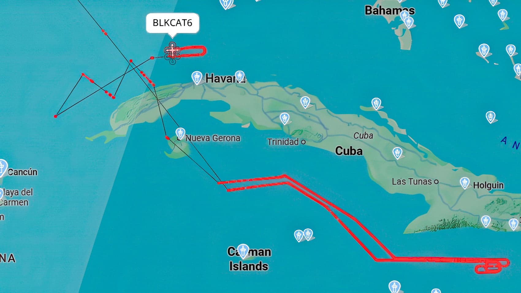 美國海軍MQ-4C Triton無人偵察機繞飛古巴海岸超過12小時 監控路線曝光 1